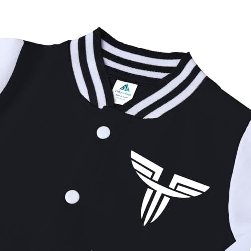 Image of Fabywings Kids Boys Super Printed Black Varsity Jacket with Button