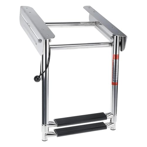 Escalera telescópica 2 peldaños acero inoxidable para piscina miniatura 5