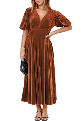 Image of Maxigerui Women's Velvet Maxi Dress Formal Dresses for Wedding Guest Dress
