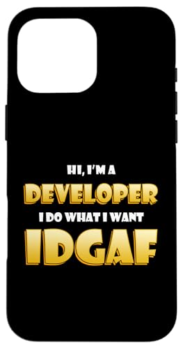 Developer IDGAF Funny Occupational Hacker Costume Coder Dev �X�}�z�P�[�X iPhone 16 Pro Max �p
