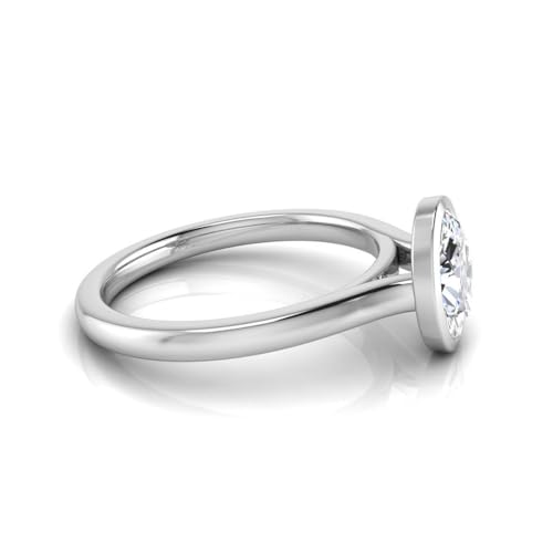 IGI Certified 1 Carat Oval Cut Lab Grown Diamond Bezel Set 14K Gold Solitaire Engagement Ring (1 Ct, D-VS1)4