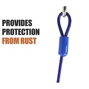 BV Dog Tie Out Cable 25 Feet- Dog Leads for Yard Light Weight- Up to 60 Pounds | Tie Out Cable for Dogs, Reflective Dog Lead, Dog Cable 25ft | Rust Free Dog Chain for Yard Outdoor (Blue Pair) BV Dog Tie Out Cable 25 Feet- Dog Leads for Yard Light Weight- Up to 60 Pounds | Tie Out Cable for Dogs, Reflective Dog Lead, Dog Cable 25ft | Rust Free Dog Chain for Yard Outdoor (Blue Pair)