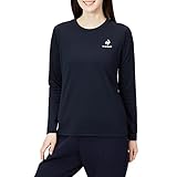 [ルコックスポルティフ] ロングTシャツ ロンT 長袖 エコペット 吸汗速乾 UVカット インナー シンプル ワンポイント レディース NVY (QMWTJB30Z) L