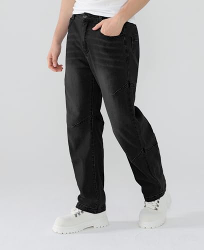 Susclude Mens Baggy Jeans Relaxed Fit Y2k Jeans Wide Leg Summer Hip Hop Casual Streetwear Fashion Vintage Denim Pants2