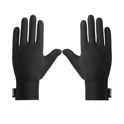 AMateschitz Guantes de forro polar para hombre, cálidos, para pantalla táctil, antideslizantes, para invierno, resistentes al viento, térmicos, para el día a día, senderismo, color negro