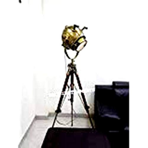 アンティーク調サーチライトフロアライト木製三脚