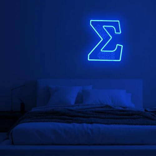 Image of ΦBΣ Fraternity Neon Signs Dimmable 1914 Sigma Greek LED Neon Lights for Wall Decor, Sigma Fraternity Neon Lights with USB Power Paraphernalia LED Signs for Birthday Party Decor