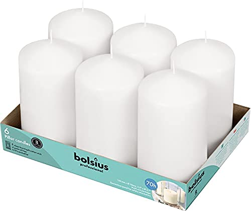 Bolsius 12 Count White Pillar Candles - 3 X 6 Inches - Premium European Quality - 70 Hour Burn Time - Unscented Dripless Smokeless Candles - Great For Home Décor, Dinner, Party, Wedding & Everyday Use #TOP7