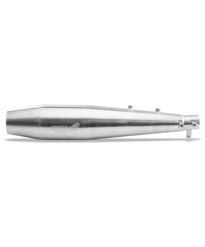 Image of Exhaust for Interceptor 650 & Continental GT 650 | +2 BHP Power Boost, Deep Bass Sound, Lightweight Twin Silencer, Easy Fit (Brushed)