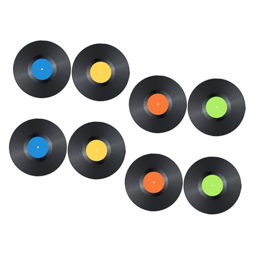HOMSFOU Pegatinas De Pared De Registro De Vinilo 8 Uds Decoración Vintage Reutilizable para Pared Ideal para Fiesta De Música Habitación Y Eventos Retro