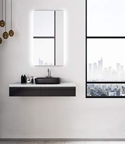 Badkamerspiegel met verlichting Talos Chic - badkamerspiegel 120 x 70 cm - met verlichte ruimte licht - lichtkleur neutraal wit - hoogwaardig aluminium frame - verticale en horizontale ophanging - Image 3