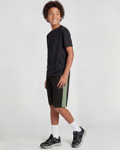 Image of Real Essentials 5 Pack: Boys' Dry Fit Basketball Shorts for Youth Kids Teens - Athletic Running Soccer Sports with Pockets