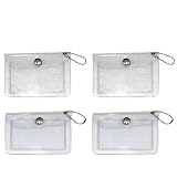 AIBEARTY 4 PCS Glitter Transparent Card Holder Waterproof Coin Purse Wallet Pouch Creadit Card Business Card Case for Women Girls