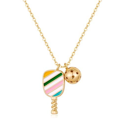 COORWEEL Pickleball Necklace for Women Dainty Sports Accessories Sports Themed Statement Jewelry Gifts