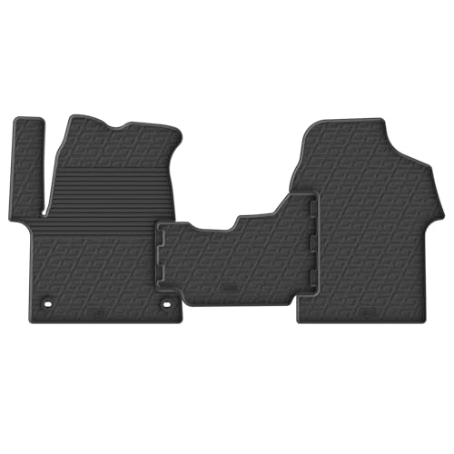 Gledring Set tapis de caoutchouc compatible avec Citroen Jumpy / Peugeot Expert / Toyota Proace 2016- & Opel Vivaro Cargo 2019- (G profil 3-pièces + clips de montage), noir