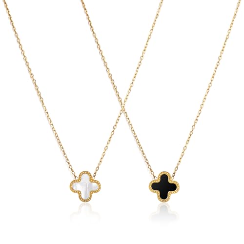 NAWU 18K Gold Clover Pendant Necklace for Women Lucky Four Leaf Clover Necklace Set Fashion Jewelry Gifts for Women