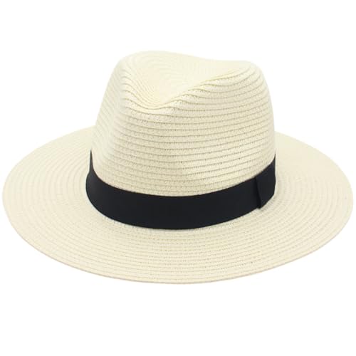Reviews de Sombreros Panamá para Mujer los 10 mejores. 49 Jeorywoet Sombrero de Panamá, Sombrero de Paja ala Ancha Enrollable Talla única Fedora Beach Sun para Mujeres Hombres, Sombreros para el Sol