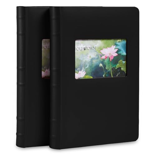 Old Town 2-Pack Bonded Leather Photo Albums, Photo Album 5x7 & 4x6 Slots, Black