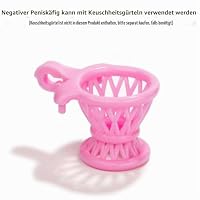 SeLgurFos Chastity Cage Negative Belüftung Keuschheitskäfig Herren mit 4 Cock Rings Male Klein Fischkorb Peniskäfig BDSM Sklave Bondage SM Sexspielzeug für Männer (Pink) – Ansicht 5