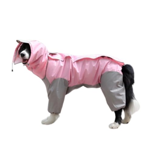 ドッグウェア 犬服 犬用レインコート 中型犬 大型犬 雨合羽 防水 軽量 通気 雨具 帽子付き レインポンチョ 犬 カッパ 梅雨の日 お散歩用 手入れ簡単 洗える 着脱簡単 (30,E)