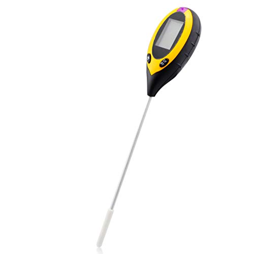 OLLGEN 4 in 1 Soil Tester Moisture Meter Plant Soil Tester Kit with PH,Soil pH Tester,Soil Survey Instrument,Light and Moisture Acidity Tester for Flowers Grass Plant Garden Farm Lawn Indoor & Outdoor