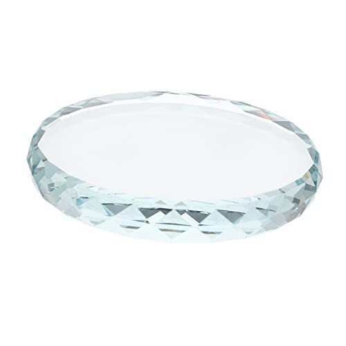 Holibanna Kristallglas Präsentationssockel Oval Facettiert