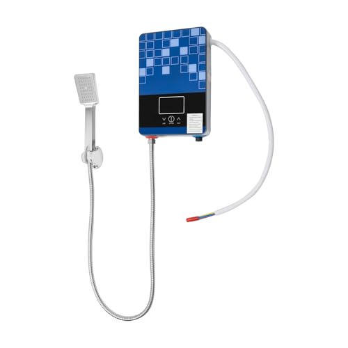Elektrischer Durchlauferhitzer 6500W – Sofort Warmwassergerät für Badezimmer, 3-Sekunden-Aufheizung, LED-Touchscreen, Energiesparend, IPX4, Wandmontage (Blau)