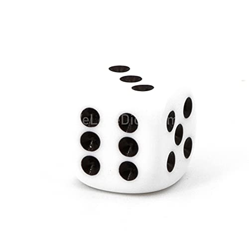 XL Würfel (20mm) in weiß/Schwarze Punkte - Made in Germany - WeLoveBeads - 5 Stück