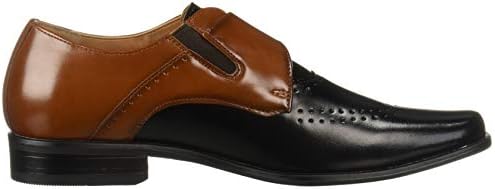 Stacy Adams Unisex-Kid's Saxton Wingtip Perfed Monk Strap Loafer, Black/Cognac, 2 M US Big Kid | Image 5