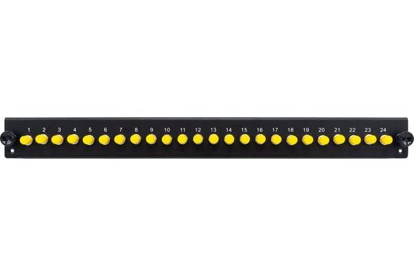 DEXLAN 19" 1U Fiber Optic Front panel preassembled 24x ST SM