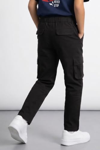 Image of Allen Solly Boys' Cotton Cargo Trousers | Multi-Pocket Design | Regular Fit | Comfort Wear | Casual & Outdoor Style