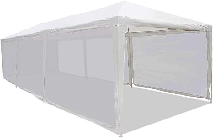 (White) Super Heavy Duty Mesh Tarp Net Sail Sun Shade Awning and Fence Screen Patio and Canopy Cover (7' x 10') Finished Size 6'.6 X 9'.6