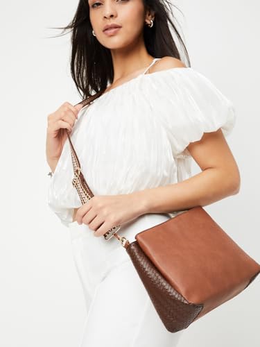 Image of Max Women Textured Sling Bag (Brown FS)