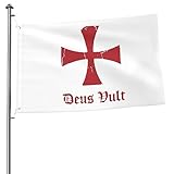 Deus Vult Knights Templar Cross Flags 2x3 Ft Yard Flag Indoor Decoration Banner With Grommets