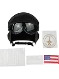 Adult's Adjustable Deluxe Black Jet Fighter Pilot Helmet Costume Accessory