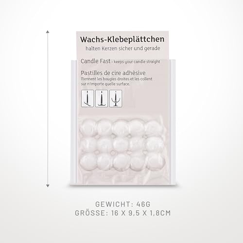 Wachsklebeplättchen 60er-Set – sichere Befestigung für Kerzen, wiederverwendbar und einfach anwendbar – verhindert Verrutschen auf Allen Oberflächen – ideal für Advent, Hochzeit und Alltag