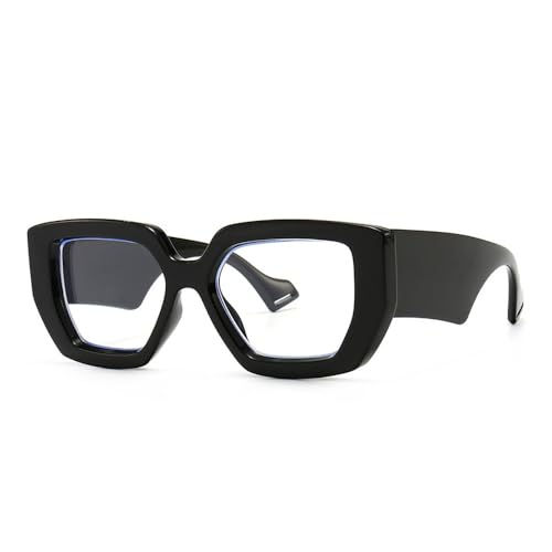Monture de lunettes carrée pour femmes et hommes avec verres transparents anti-UV400