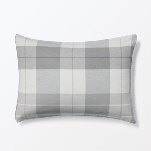 無印良品 綿フランネルまくらカバー43×63cm用 43×63cm用・グレーチェック 15585434
