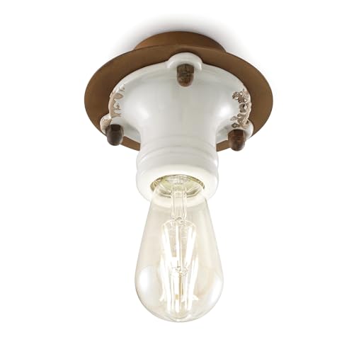 Plafonnier C1702 rétro en fer blanc vintage, luminaire artisanal haut de gamme