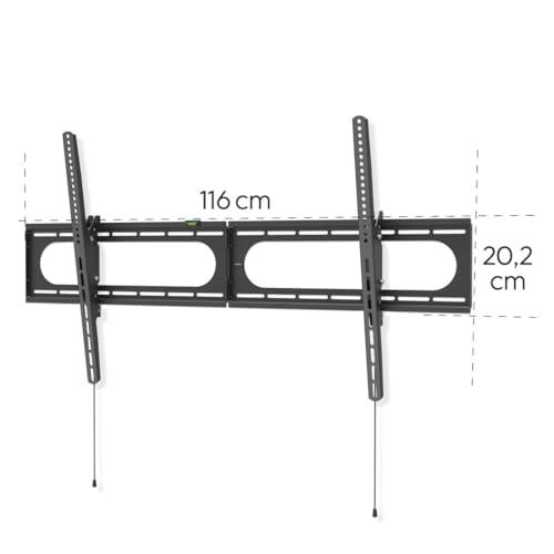 Hama TV Wandhalterung neigbar, Slim (TV Wandhalterung 37-120 Zoll, VESA 50x50 bis VESA 1100x600, bis 100kg, geringer Wandabstand, mit Fischer-Dübeln & Bohrschablone) schwarz – Bild 7