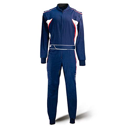Mono de karting resistente con tejido transpirable Speed Detroit HS-3 tricolor azul