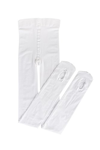 7D04 White Convertible Dance Tights - Large Child3