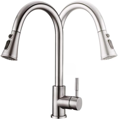 TEKXDD Grifo Cocina Extraible, Grifo Cocina Fregadero con 3 Modos Giratorio a 360° Torneira Cozinha Monomando, Grifos Cocina Acero Inoxidable | Ahorro de Agua | Instalación Fácil y Rápida