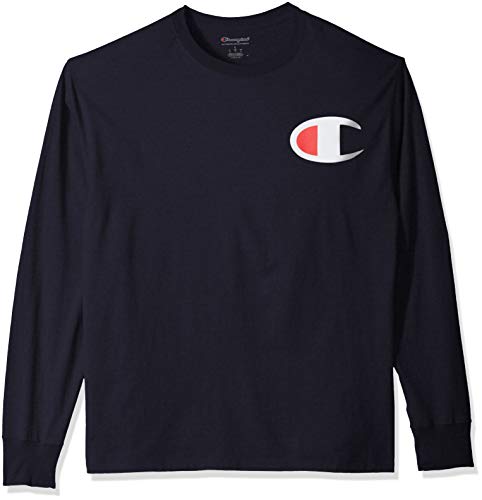 Preisvergleich Produktbild Champion Herren Graphic Classic Jersey LS Tee T-Shirt, blau, Klein