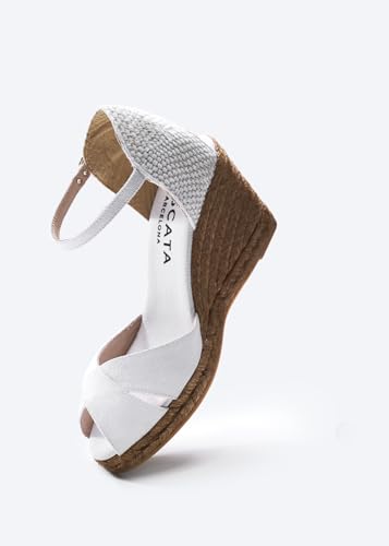 Image of VISCATA Aiguablava Canvas Wedges with Ankle Strap