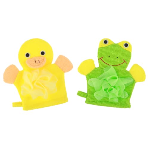 Kids Bath Gloves, 4/2pcs Shower Gloves Loofah for Kids Exfoliating BathGlove Body Scrub Glove Exfoliating Scrubber BallEasy to Lather Lovely Animal Colorful Design (4)