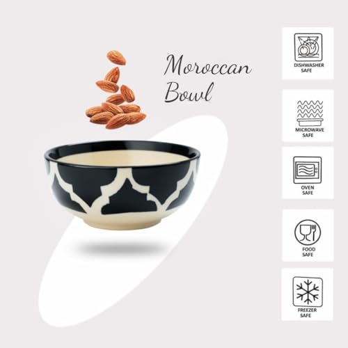Image of Ceramic Bowl Set | 2-Piece Lightweight Crockery for Daily Use | Charcoal Black Ramen & Snack Bowls (200ml Each) | Elegant Microwave & Dishwasher Safe | Perfect Christmas & New Year Gift