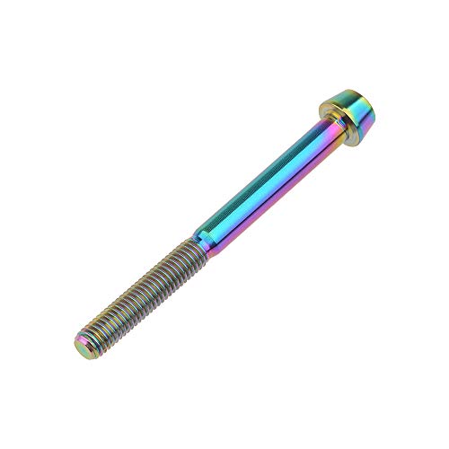 Image of Titanium Ti Bolt M5x9 16 18 20 25 30 35 40 45 50 55 60mm Tapered Head Screws Pack of 4 (M5x55mm, Ranibow)