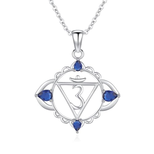 TANGPOET 7 Chakra Necklace for Women 925 Sterling Silver Lotus Fl...
