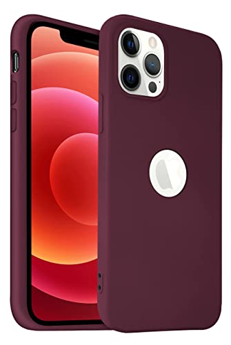 Image of VONZEE Back Cover for iPhone 11 Pro Max Case, Shockproof Slim Camera & Full Body Protection Liquid Silicone TPU Cover with Logo Cut (6.5 Inch) -Wine Red